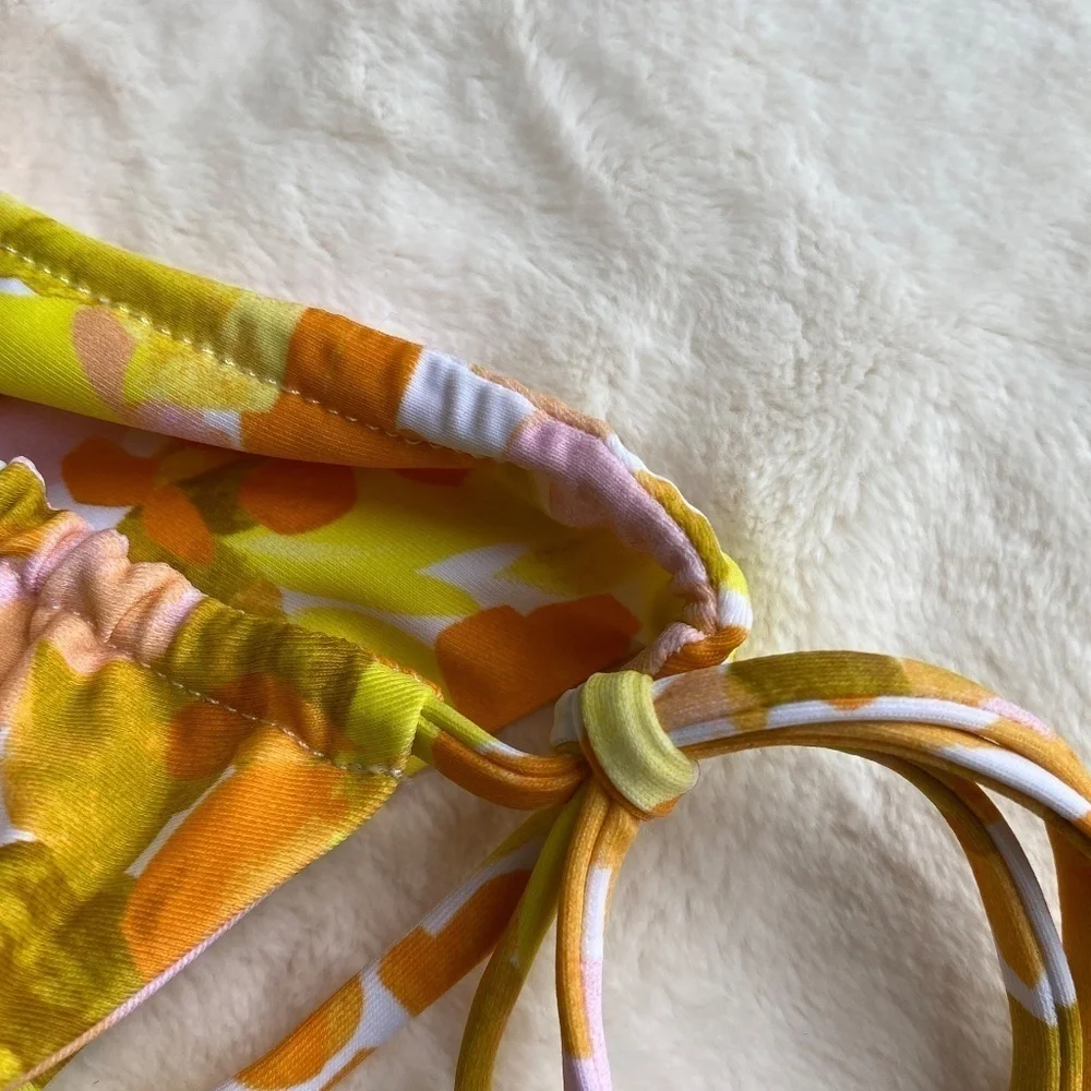 New! SET! Aila Blue bikini palm blooms floral Emilia Gaia 14628
